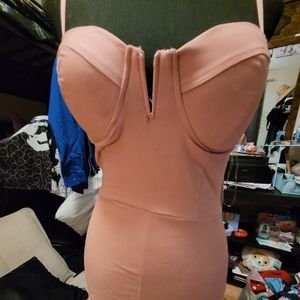 Haute monde pink body con bustier romper size small